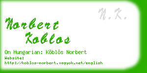 norbert koblos business card